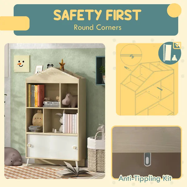 4-Cubby Children's Toy Shelf, Kids Bookshelf and Toy Storage for Playroom, Children's Room, Living Room - product image 6