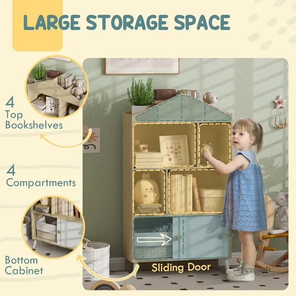 4-Cubby Children's Toy Shelf, Kids Bookshelf and Toy Storage for Playroom, Children's Room, Living Room - product image 4