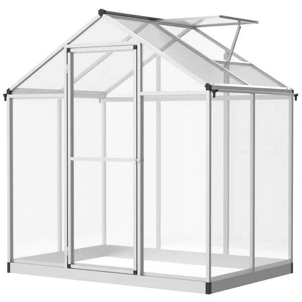Outsunny 4' L x 6' W Walk-In Polycarbonate Greenhouse with Roof Vent, Outdoor Greenhouse for Winter, Clear - product image 11