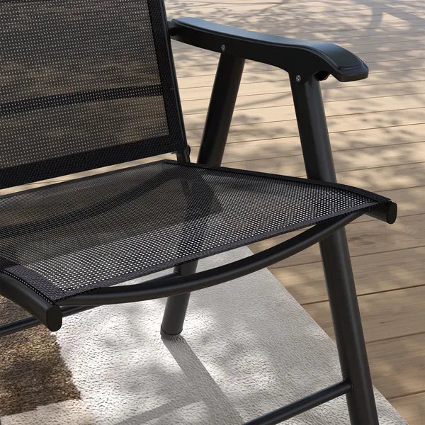 Outsunny 4-Pack Black Folding Chairs Stackable Patio Dining Versatile Seating - product image 8