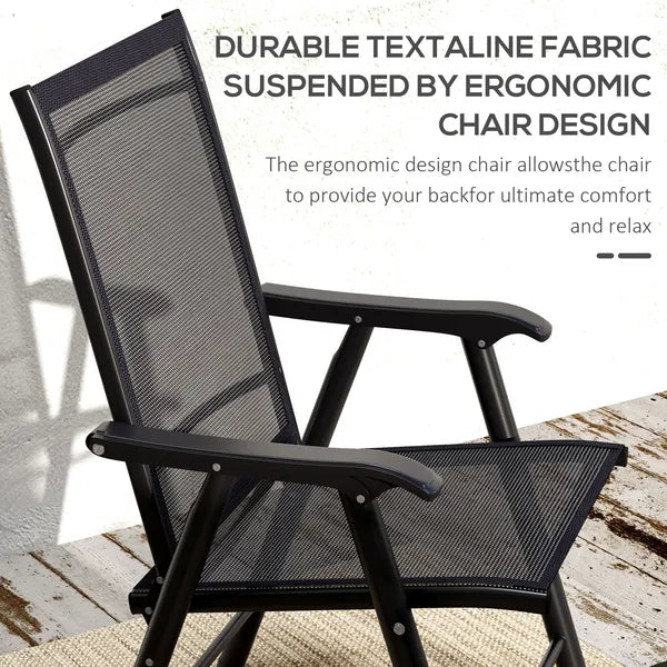 Outsunny 4-Pack Black Folding Chairs Stackable Patio Dining Versatile Seating - product image 4