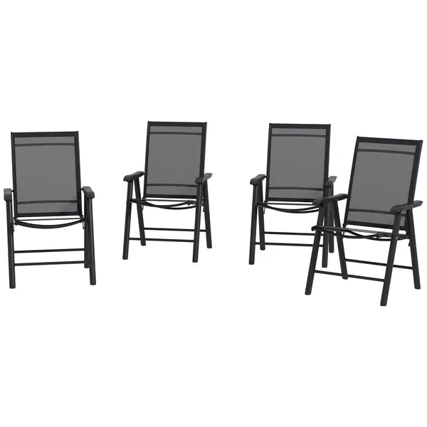 Outsunny 4-Pack Black Folding Chairs Stackable Patio Dining Versatile Seating - product image 1