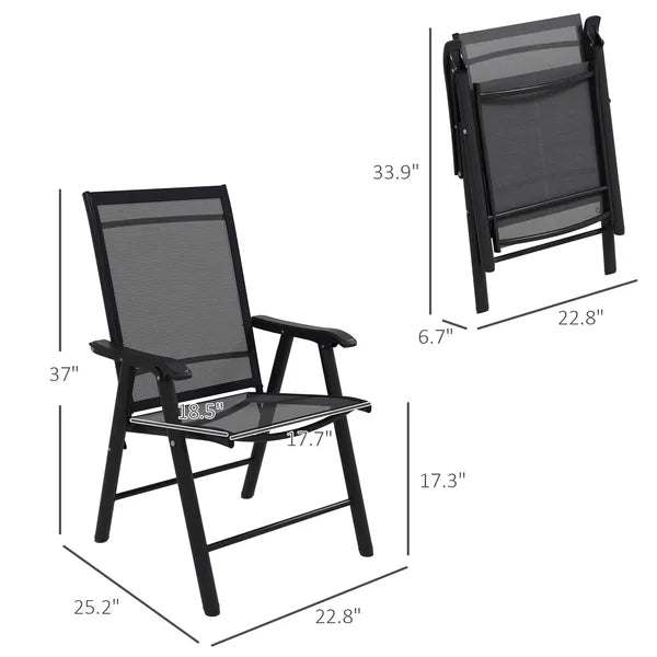 Outsunny 4-Pack Black Folding Chairs Stackable Patio Dining Versatile Seating - product image 3