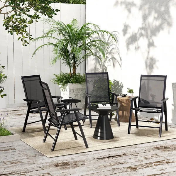 Outsunny 4-Pack Black Folding Chairs Stackable Patio Dining Versatile Seating - product image 7