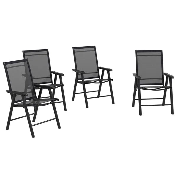 Outsunny 4-Pack Black Folding Chairs Stackable Patio Dining Versatile Seating - product image 11