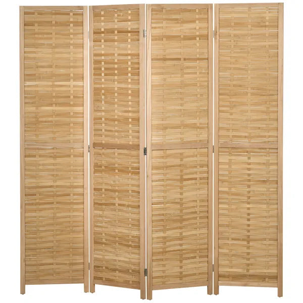 HOMCOM 4 Panel Bamboo Room Divider Hand Woven Privacy Screen Natural Tall Partition for Home Office 67 - product image 11