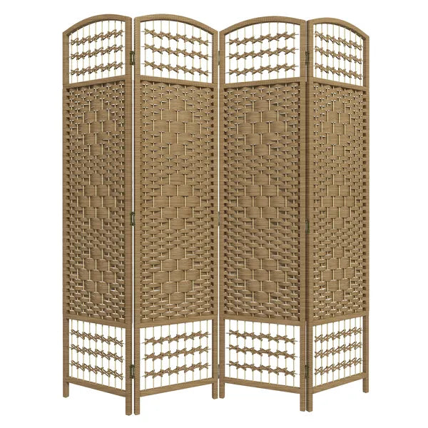 HOMCOM 4-Panel Folding Room Divider Natural Wave Fiber Portable Privacy Screen for Home Office - product image 11