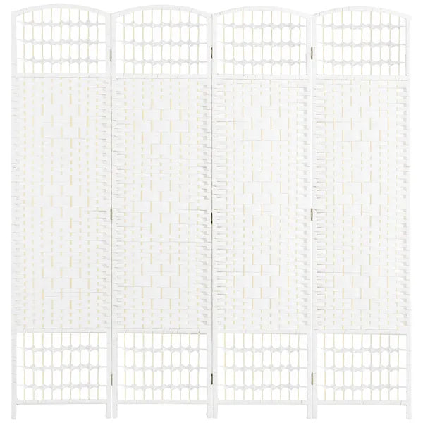 HOMCOM 4-Panel White Wave Fiber Folding Privacy Screen, Freestanding Room Divider for Home Office - product image 1