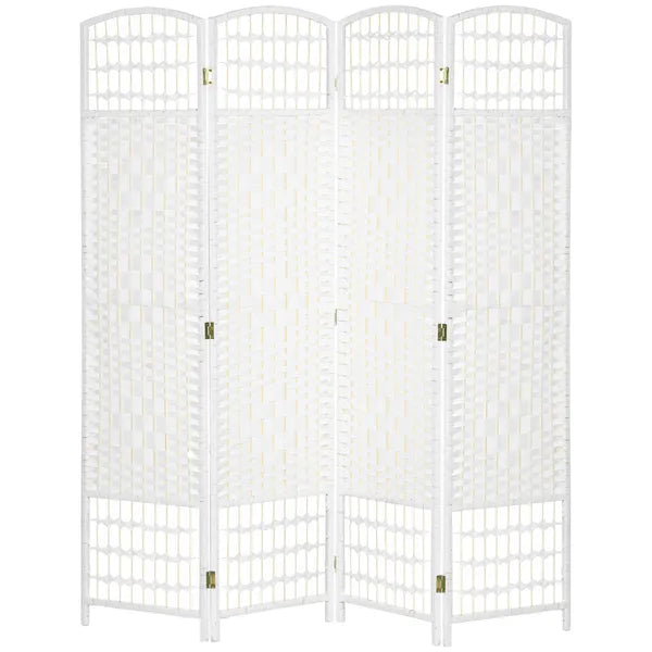 HOMCOM 4-Panel White Wave Fiber Folding Privacy Screen, Freestanding Room Divider for Home Office - product image 11