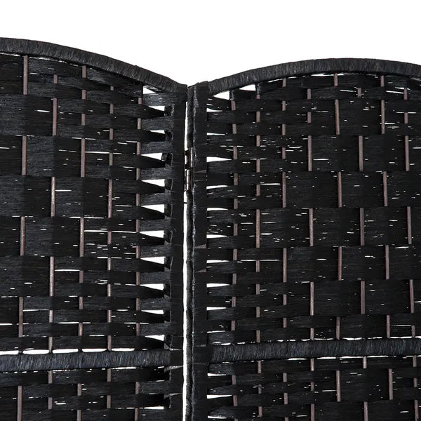 HOMCOM 4 Panel Wicker Room Divider Folding Privacy Screen 6' Tall Black - product image 7
