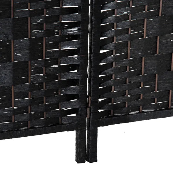 HOMCOM 4 Panel Wicker Room Divider Folding Privacy Screen 6' Tall Black - product image 9