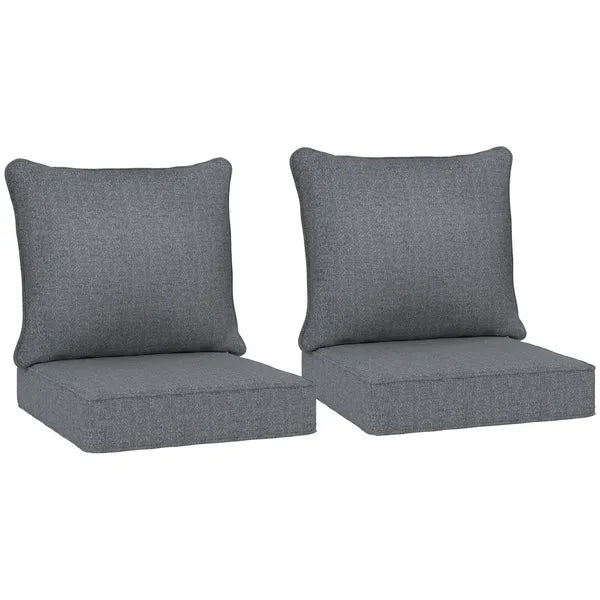 4 Patio Chair Cushions with Seat and Backrest, Fade Resistant Seat Replacement Cushion Set, Gray - product image 11