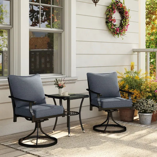 4 Patio Chair Cushions with Seat and Backrest, Fade Resistant Seat Replacement Cushion Set, Gray - product image 7