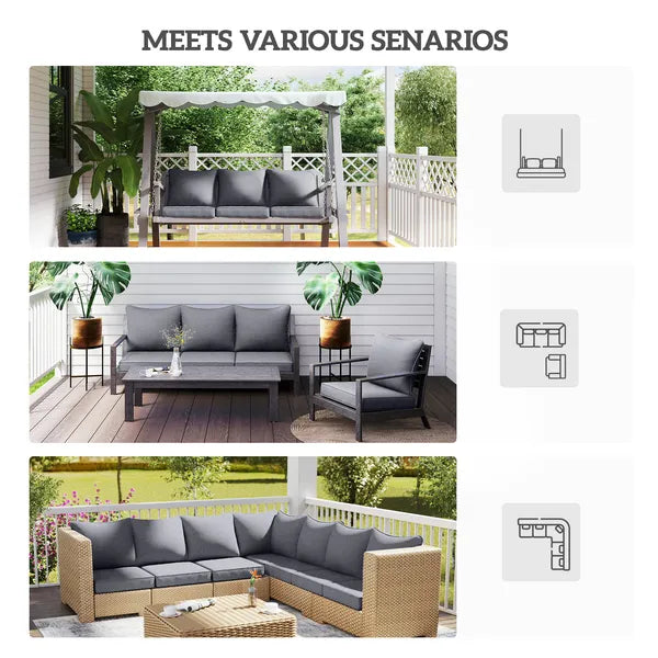 4 Patio Chair Cushions with Seat and Backrest, Fade Resistant Seat Replacement Cushion Set, Gray - product image 6