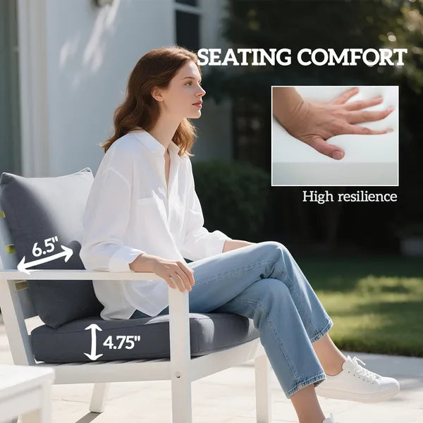 4 Patio Chair Cushions with Seat and Backrest, Fade Resistant Seat Replacement Cushion Set, Gray - product image 5