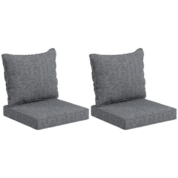 4 Patio Chair Cushions with Seat and Backrest, Fade Resistant Seat Replacement Cushion Set, Gray - product image 1