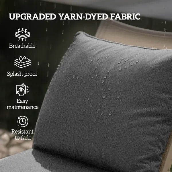 4 Patio Chair Cushions with Seat and Backrest, Fade Resistant Seat Replacement Cushion Set, Gray - product image 4