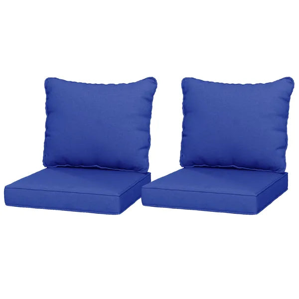 Outsunny 4 Patio Chair Cushions with Seat and Backrest, Fade Resistant Seat Replacement Cushion Set, Navy Blue - product image 1