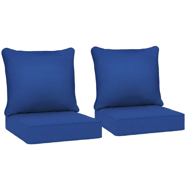 Outsunny 4 Patio Chair Cushions with Seat and Backrest, Fade Resistant Seat Replacement Cushion Set, Navy Blue - product image 11