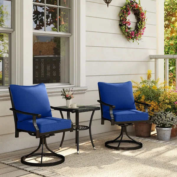 Outsunny 4 Patio Chair Cushions with Seat and Backrest, Fade Resistant Seat Replacement Cushion Set, Navy Blue - product image 7
