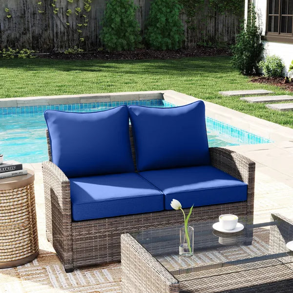 Outsunny 4 Patio Chair Cushions with Seat and Backrest, Fade Resistant Seat Replacement Cushion Set, Navy Blue - product image 8