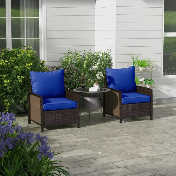 Outsunny 4 Patio Chair Cushions with Seat and Backrest, Fade Resistant Seat Replacement Cushion Set, Navy Blue - product image 10