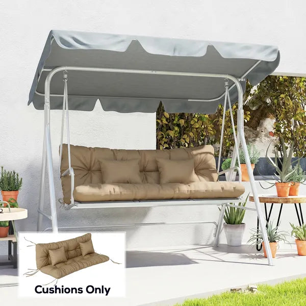 Outsunny 4-Piece Back and Seat Cushion Pillows Replacement and Pillows, Patio Chair Cushions Set with Ties, khaki - product image 10