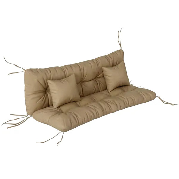 Outsunny 4-Piece Back and Seat Cushion Pillows Replacement and Pillows, Patio Chair Cushions Set with Ties, khaki - product image 11