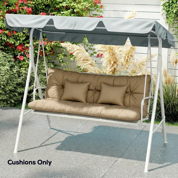 Outsunny 4-Piece Back and Seat Cushion Pillows Replacement and Pillows, Patio Chair Cushions Set with Ties, khaki - product image 9
