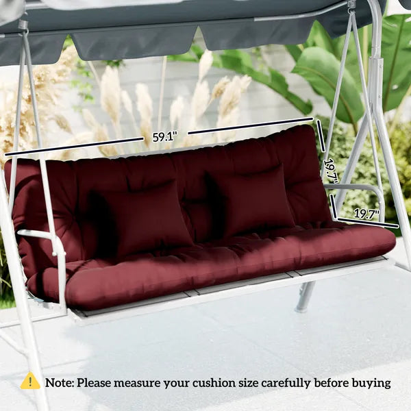 Outsunny 4-Piece Back and Seat Cushion Pillows Replacement and Pillows, Patio Chair Cushions Set with Ties, Wine Red - product image 3