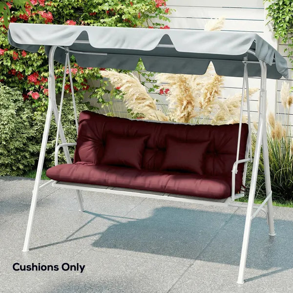 Outsunny 4-Piece Back and Seat Cushion Pillows Replacement and Pillows, Patio Chair Cushions Set with Ties, Wine Red - product image 9