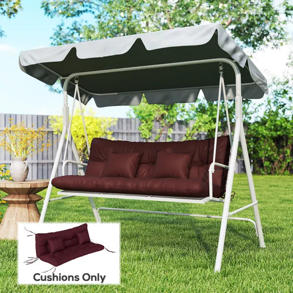 Outsunny 4-Piece Back and Seat Cushion Pillows Replacement and Pillows, Patio Chair Cushions Set with Ties, Wine Red - product image 2