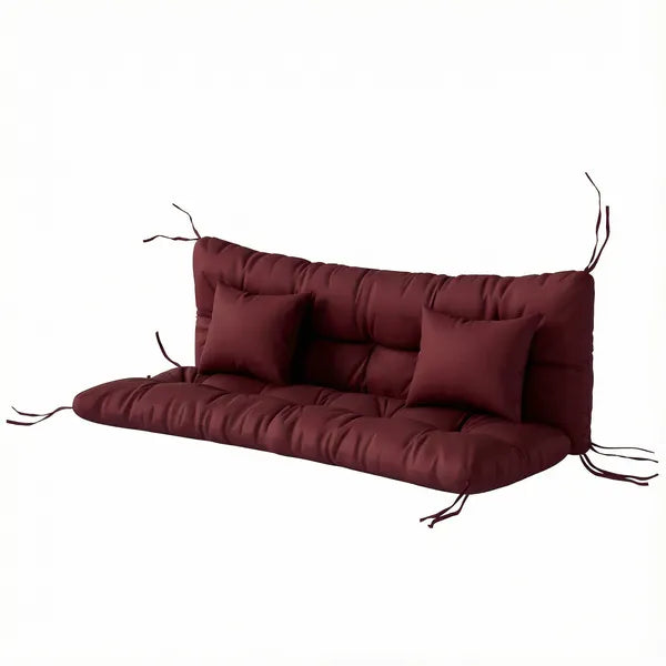 Outsunny 4-Piece Back and Seat Cushion Pillows Replacement and Pillows, Patio Chair Cushions Set with Ties, Wine Red - product image 1