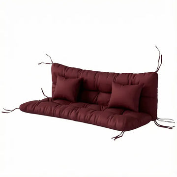 Outsunny 4-Piece Back and Seat Cushion Pillows Replacement and Pillows, Patio Chair Cushions Set with Ties, Wine Red - product image 1