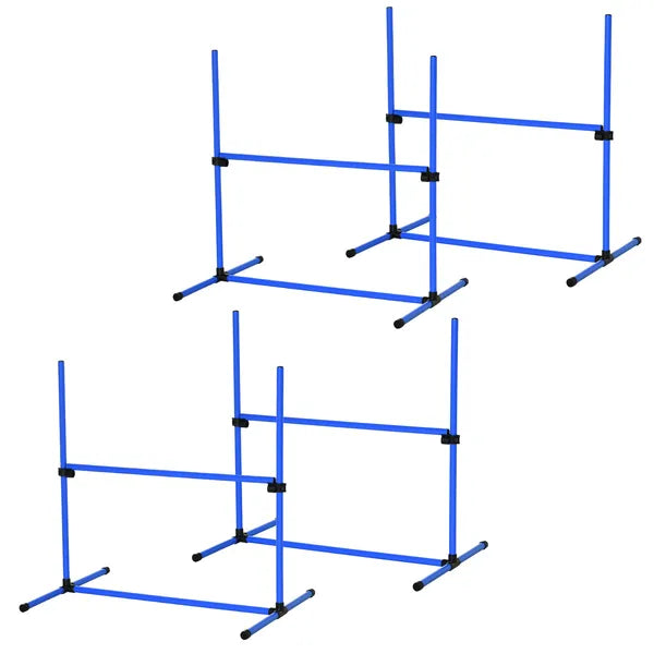 PawHut 4 Piece Dog Agility Starter Kit, Adjustable Jump Bars, Carry Bag, Blue - product image 15