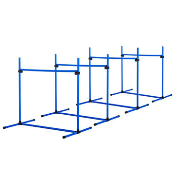 PawHut 4 Piece Dog Agility Starter Kit, Adjustable Jump Bars, Carry Bag, Blue - product image 1