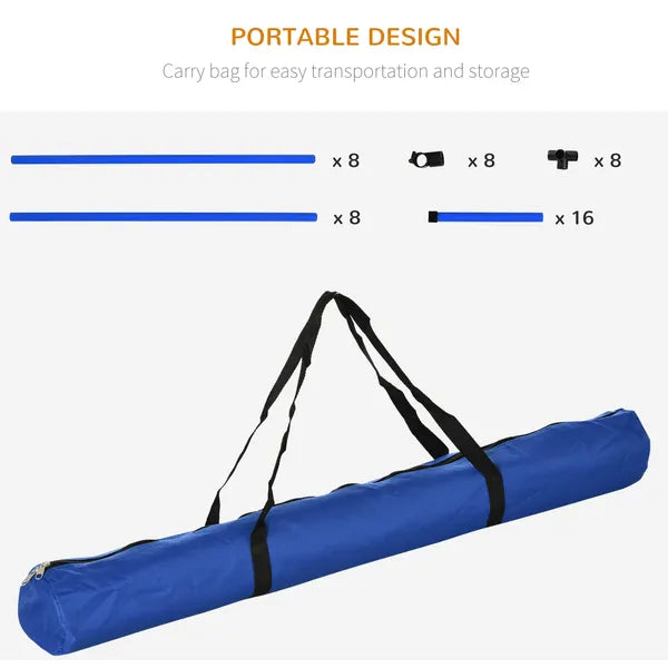PawHut 4 Piece Dog Agility Starter Kit, Adjustable Jump Bars, Carry Bag, Blue - product image 5