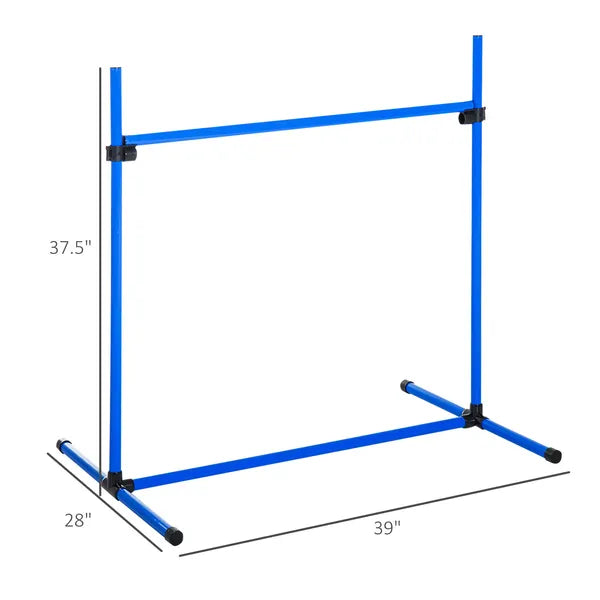 PawHut 4 Piece Dog Agility Starter Kit, Adjustable Jump Bars, Carry Bag, Blue - product image 3