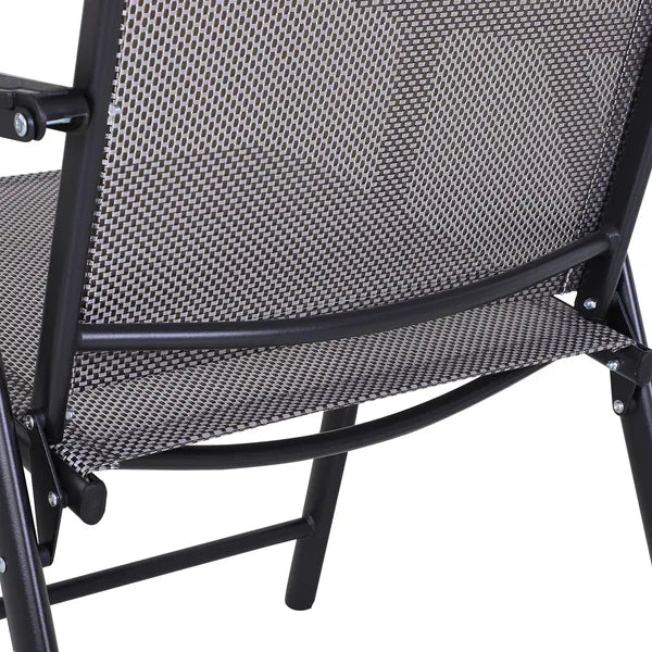 Outsunny 4-piece Patio Folding Chairs, Set with a Simple and Breathable Mesh, Dining Chair with Armrests, for Garden Yard, Camping - product image 8
