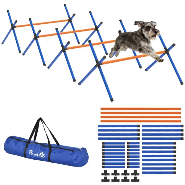PawHut 4 Pieces Dog Agility Equipment, Dog Agility Course Backyard Set with Adjustable Height Jump Bars and Carry Bag - product image 11