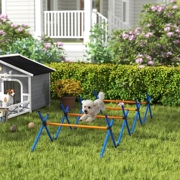 PawHut 4 Pieces Dog Agility Equipment, Dog Agility Course Backyard Set with Adjustable Height Jump Bars and Carry Bag - product image 2