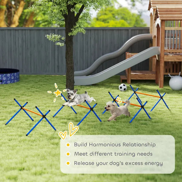 PawHut 4 Pieces Dog Agility Equipment, Dog Agility Course Backyard Set with Adjustable Height Jump Bars and Carry Bag - product image 7