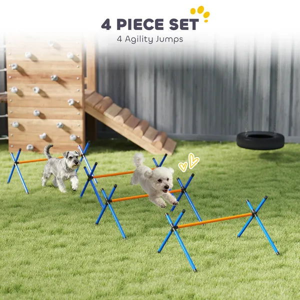 PawHut 4 Pieces Dog Agility Equipment, Dog Agility Course Backyard Set with Adjustable Height Jump Bars and Carry Bag - product image 4