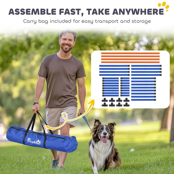 PawHut 4 Pieces Dog Agility Equipment, Dog Agility Course Backyard Set with Adjustable Height Jump Bars and Carry Bag - product image 6