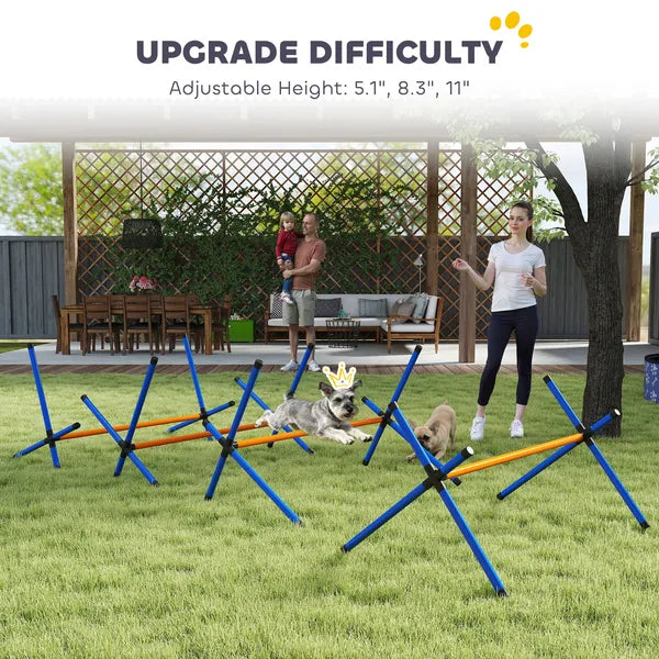 PawHut 4 Pieces Dog Agility Equipment, Dog Agility Course Backyard Set with Adjustable Height Jump Bars and Carry Bag - product image 5