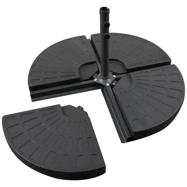 Outsunny 4 Pieces Round Patio Umbrella Base, Cantilever Offset Outdoor Umbrella Weights, 52 Liters Capacity Water or 112 lbs Capacity Sand Set, Black - product image 8