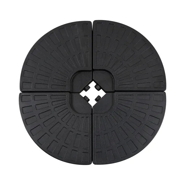 Outsunny 4 Pieces Round Patio Umbrella Base, Cantilever Offset Outdoor Umbrella Weights, 52 Liters Capacity Water or 112 lbs Capacity Sand Set, Black - product image 1