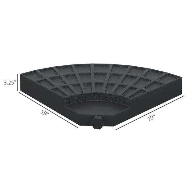 Outsunny 4 Pieces Round Patio Umbrella Base, Cantilever Offset Outdoor Umbrella Weights, 52 Liters Capacity Water or 112 lbs Capacity Sand Set, Black - product image 3