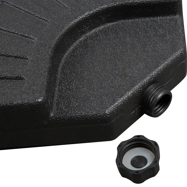 Outsunny 4 Pieces Round Patio Umbrella Base, Cantilever Offset Outdoor Umbrella Weights, 52 Liters Capacity Water or 112 lbs Capacity Sand Set, Black - product image 10