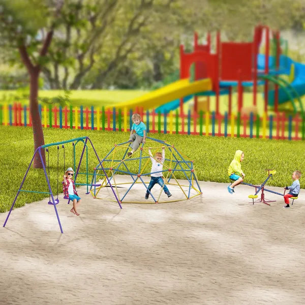 Outsunny 4 Seat Kids Seesaw Spinning Teeter Totter with 360° Rotation, Outdoor Playground Equipment, 88 lbs, for 3-8 Years Old, Multicolor - product image 9